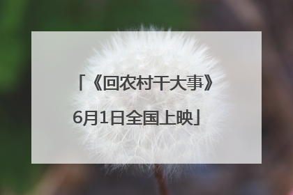 《回农村干大事》6月1日全国上映
