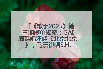 《歌手2025》第三期歌单揭晓：GAI周延唱汪峰《北京北京》，马嘉祺唱S.H.E《你曾是少年》