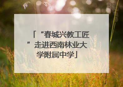 “春城兴教工匠”走进西南林业大学附属中学