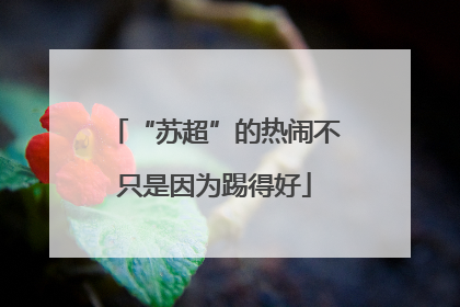 “苏超”的热闹不只是因为踢得好