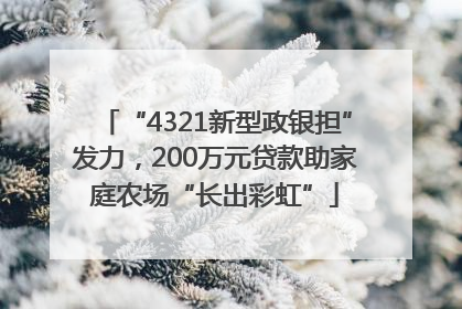 “4321新型政银担”发力，200万元贷款助家庭农场“长出彩虹”