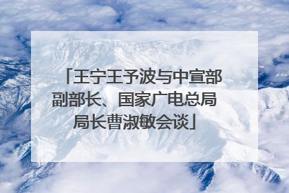 王宁王予波与中宣部副部长、国家广电总局局长曹淑敏会谈