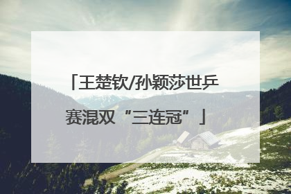 王楚钦/孙颖莎世乒赛混双“三连冠”