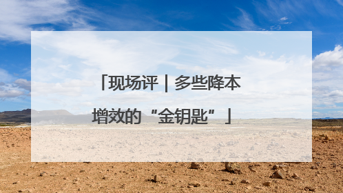 现场评｜多些降本增效的“金钥匙”