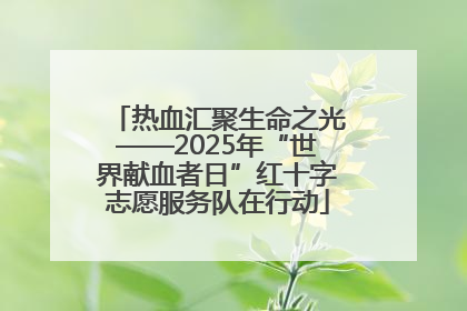 热血汇聚生命之光——2025年“世界献血者日”红十字志愿服务队在行动