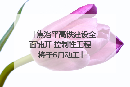 焦洛平高铁建设全面铺开 控制性工程将于6月动工