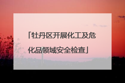 牡丹区开展化工及危化品领域安全检查