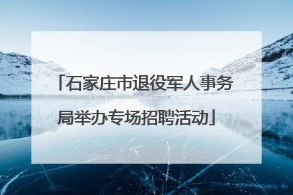 石家庄市退役军人事务局举办专场招聘活动