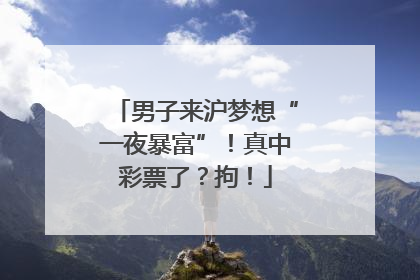 男子来沪梦想“一夜暴富”！真中彩票了？拘！