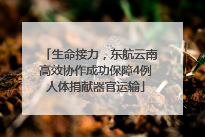 生命接力，东航云南高效协作成功保障4例人体捐献器官运输
