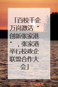 百校千企万岗激活“创新张家港”，张家港举行校政企联盟合作大会
