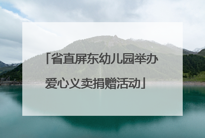 省直屏东幼儿园举办爱心义卖捐赠活动