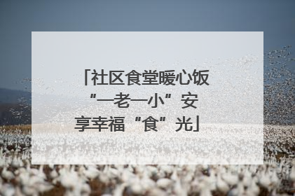 社区食堂暖心饭 “一老一小”安享幸福“食”光