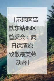 示范区高铁东站地区管委会：夏日送清凉 致敬最美劳动者