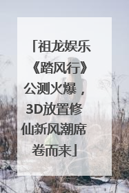 祖龙娱乐《踏风行》公测火爆，3D放置修仙新风潮席卷而来