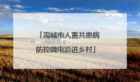 禹城市人畜共患病防控微电影进乡村