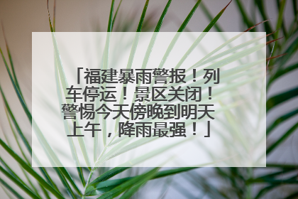 福建暴雨警报！列车停运！景区关闭！警惕今天傍晚到明天上午，降雨最强！