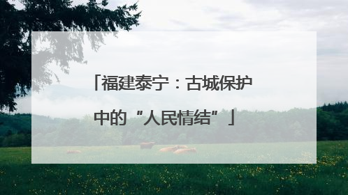 福建泰宁：古城保护中的“人民情结”