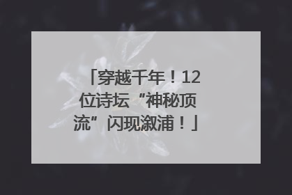 穿越千年！12 位诗坛“神秘顶流”闪现溆浦！