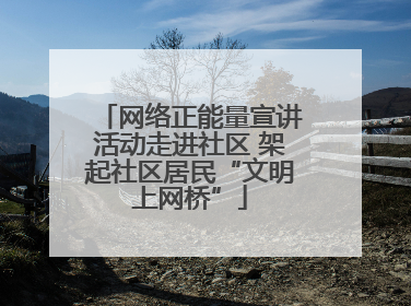 网络正能量宣讲活动走进社区 架起社区居民“文明上网桥”