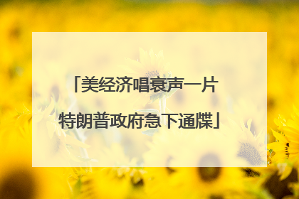 美经济唱衰声一片 特朗普政府急下通牒