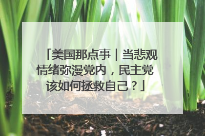 美国那点事｜当悲观情绪弥漫党内，民主党该如何拯救自己？