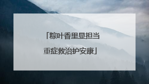 粽叶香里显担当 重症救治护安康