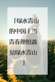 绿水青山的中国丨当青春理想遇见绿水青山