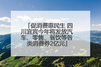 促消费惠民生 四川宜宾今年将发放汽车、零售、餐饮等各类消费券2亿元