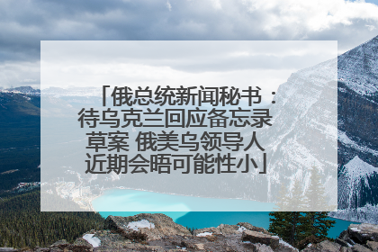 俄总统新闻秘书：待乌克兰回应备忘录草案 俄美乌领导人近期会晤可能性小