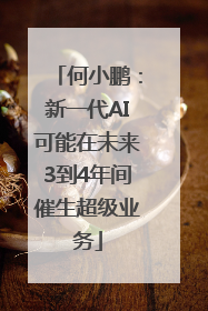 何小鹏：新一代AI可能在未来3到4年间催生超级业务