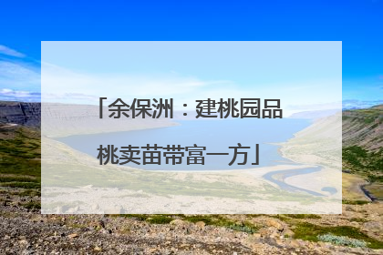 余保洲：建桃园品桃卖苗带富一方
