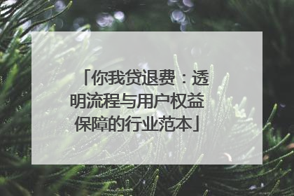 你我贷退费：透明流程与用户权益保障的行业范本