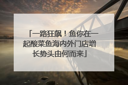 一路狂飙！鱼你在一起酸菜鱼海内外门店增长势头由何而来
