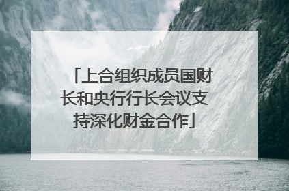 上合组织成员国财长和央行行长会议支持深化财金合作
