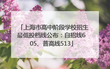 上海市高中阶段学校招生最低投档线公布：自招线605、普高线513