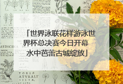 世界泳联花样游泳世界杯总决赛今日开幕 水中芭蕾古城绽放