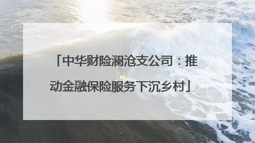 中华财险澜沧支公司：推动金融保险服务下沉乡村