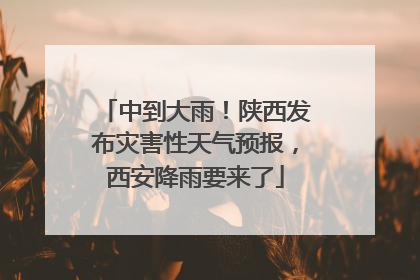 中到大雨！陕西发布灾害性天气预报，西安降雨要来了