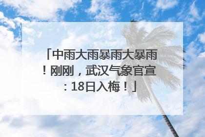 中雨大雨暴雨大暴雨！刚刚，武汉气象官宣：18日入梅！
