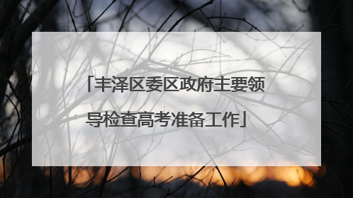丰泽区委区政府主要领导检查高考准备工作