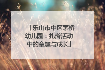 乐山市中区茅桥幼儿园：扎辫活动中的童趣与成长