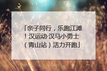 亲子同行，乐跑江滩！汉运动·汉马小勇士（青山站）活力开跑
