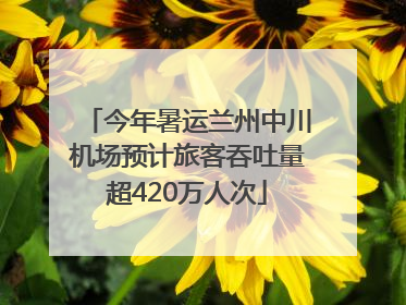 今年暑运兰州中川机场预计旅客吞吐量超420万人次