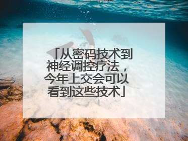 从密码技术到神经调控疗法，今年上交会可以看到这些技术