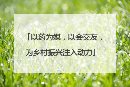 以药为媒，以会交友，为乡村振兴注入动力