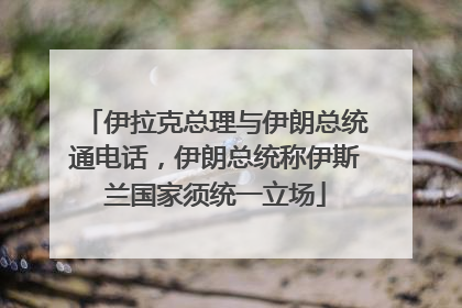 伊拉克总理与伊朗总统通电话，伊朗总统称伊斯兰国家须统一立场