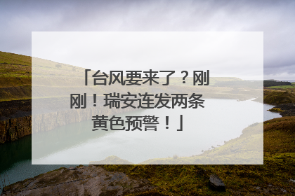 台风要来了？刚刚！瑞安连发两条黄色预警！