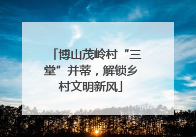 博山茂岭村“三堂”并蒂，解锁乡村文明新风