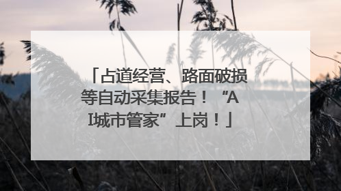 占道经营、路面破损等自动采集报告！“AI城市管家”上岗！